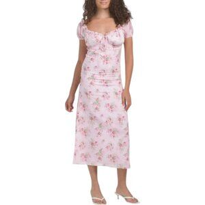 AMY JANE LONDON Pink Floral Daphne Midi Dress